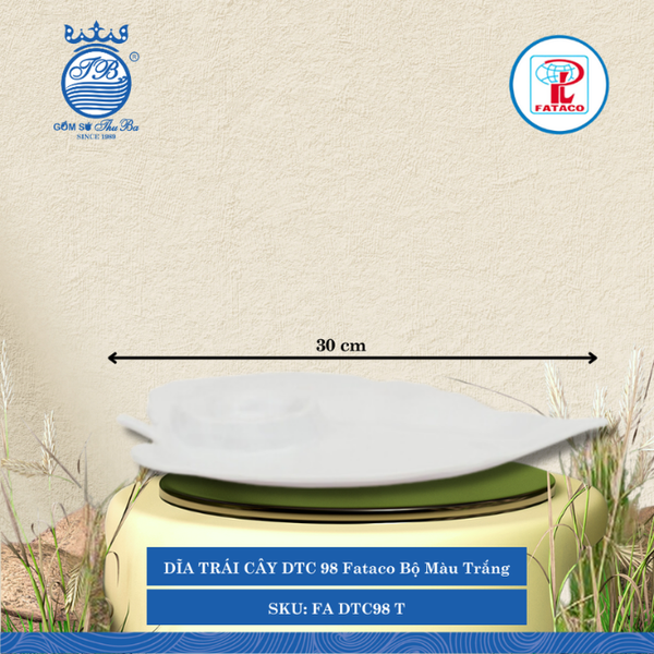 Dĩa Trái Cây DTC 96, DTC 97, DTC 98 Fataco Bộ Màu Trắng (Nhiều Size) Nhựa