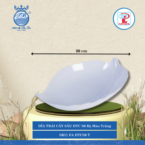 Dĩa Trái Cây DTC S6, DTC S7, DTC S8, DTC S9 Fataco Bộ Màu Trắng (Nhiều Size) Nhựa
