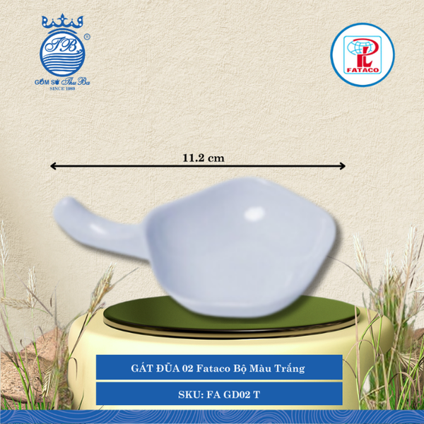 GÁT ĐŨA 02 Fataco Bộ Màu Trắng Dài: 11.2cm Rộng: 7.4cm Cao: 2cm Nhựa FA GD02 T