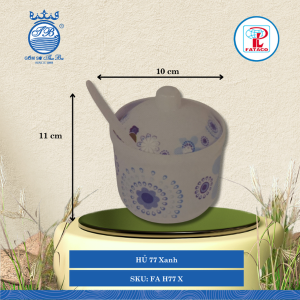 HỦ 77 Fataco Xanh Ø: 10cm Cao: 11cm Nhựa FA H77 X