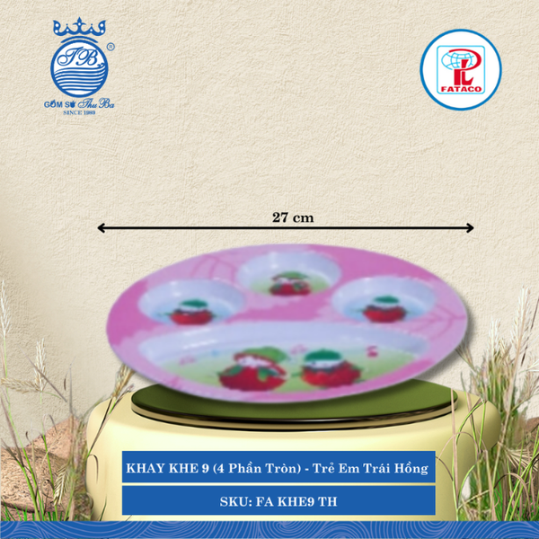 Khay Khe 9 (4 Phần Tròn) KHE 9 Fataco Trẻ Em (Nhiều Hình) Nhựa