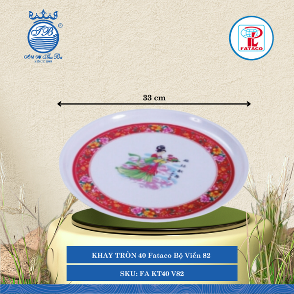 KHAY TRÒN 40 Fataco Bộ Viền 82 Ø: 33cm Cao: 1.9cm Nhựa FA KT40 V82