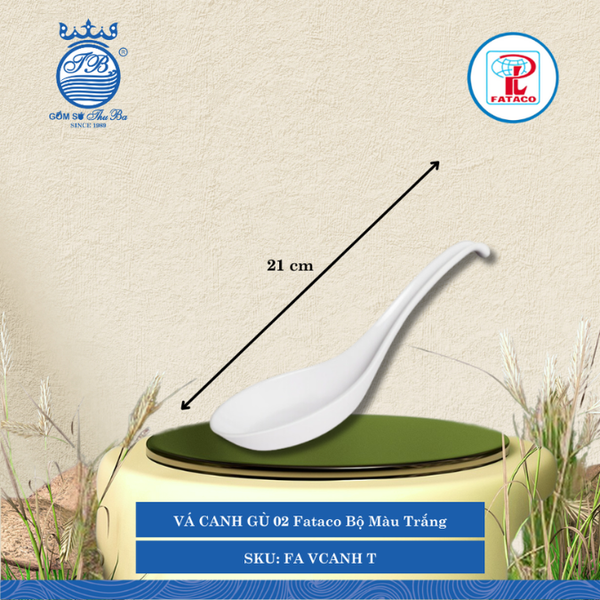 VÁ CANH GÙ 02 Fataco Bộ Màu Trắng Dài: 21cm Rộng: 6.8cm Nhựa FA VCANH T