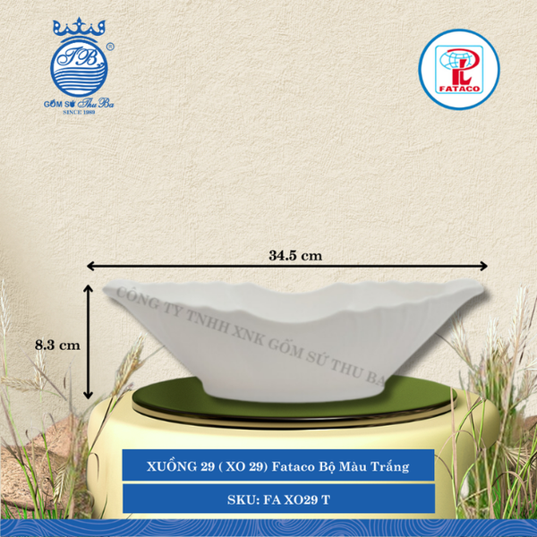 XUỒNG 29 ( XO 29) Fataco Bộ Màu Trắng Dài: 34.5cm Rộng: 19cm Cao: 8.3cm Nhựa FA XO29 T