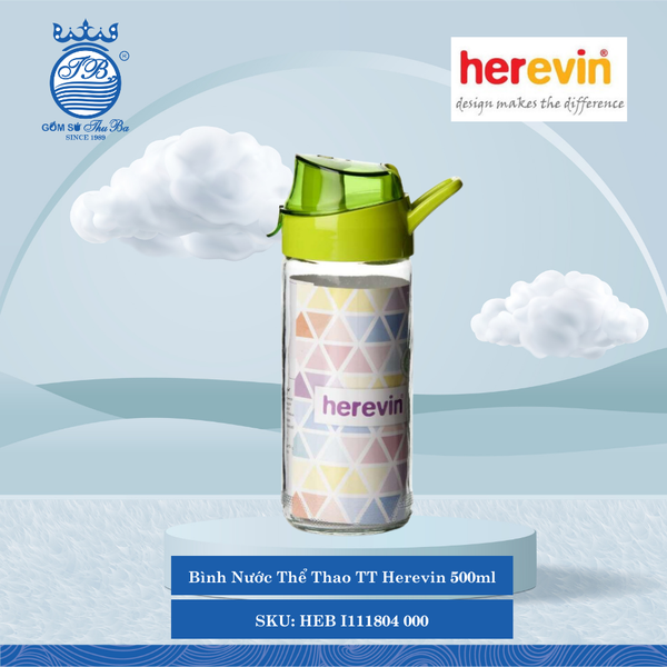 Bình Nước Thể Thao TT Herevin 500ml (Giao Màu Ngẫu Nhiên) 500ml 12 Cái/Thùng HEB I111804 000
