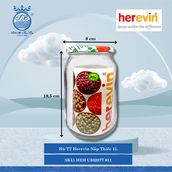 Hủ Nắp Thiếc (Nhiều Size) Herevin Thủy Tinh