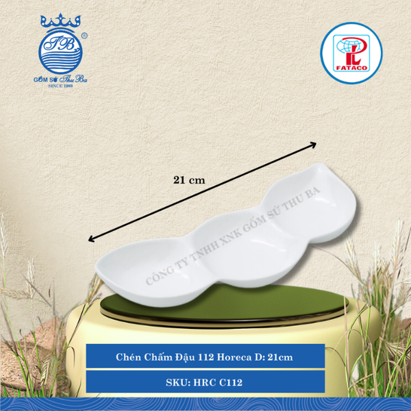 Chén Chấm Đậu 112 Horeca Dài: 21cm Rộng: 8.9cm Cao: 2.6cm Fataco Nhựa HRC C112