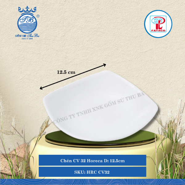 Chén CV 32 Horeca Dài: 12.5cm Rộng: 12.5cm Cao: 3.3cm Fataco Nhựa HRC CV32