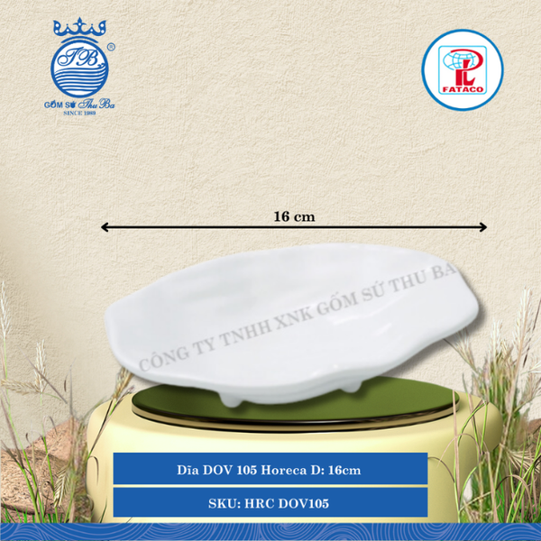 Dĩa DOV 105 Horeca Dài: 16cm Rộng: 9.8cm Cao: 4.1cm Fataco Nhựa HRC DOV105
