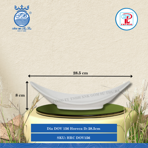 Dĩa DOV 156 Horeca Dài: 28.5cm Rộng: 11.5cm Cao: 8cm Fataco Nhựa HRC DOV156