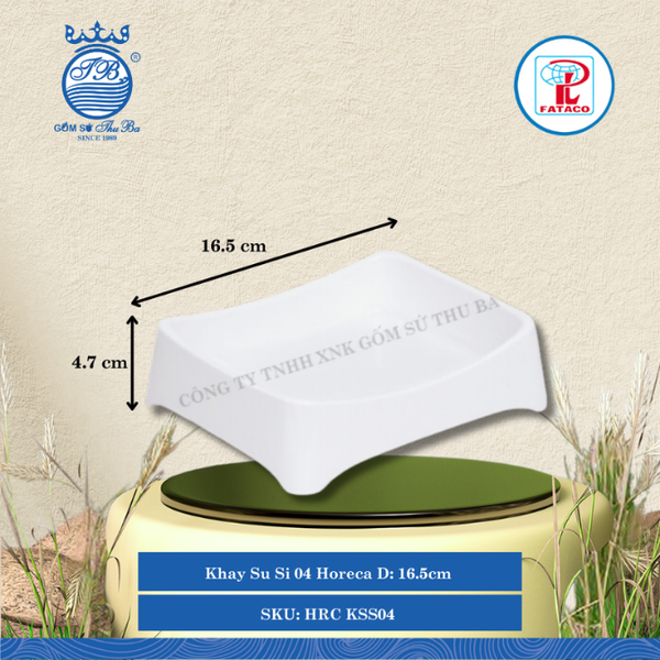Khay Su Si 04 Horeca Dài: 16.5cm Rộng: 13.5cm Cao: 4.7cm Fataco Nhựa HRC KSS04