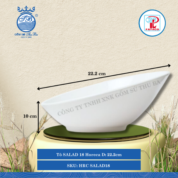 Tô SALAD 17, SALAD 18 Horeca Trắng (Nhiều Size) Fataco Nhựa