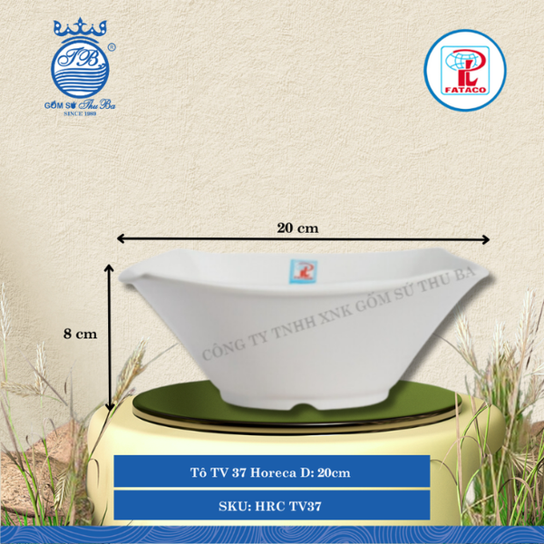 Tô Vuông TV 37, TV 38 Horeca Trắng (Nhiều Size) Fataco Nhựa