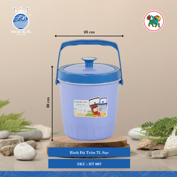 Bình Đá Tròn Sọc (Nhiều Size, Giao Màu Ngẫu Nhiên) Hiệp Thành Nhựa