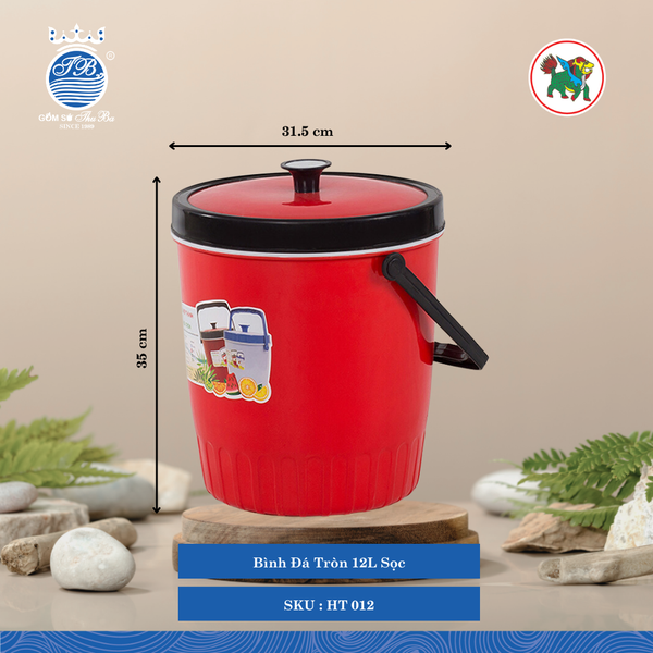 Bình Đá Tròn Sọc (Nhiều Size, Giao Màu Ngẫu Nhiên) Hiệp Thành Nhựa