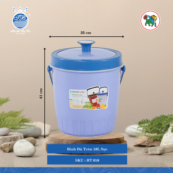 Bình Đá Tròn Sọc (Nhiều Size, Giao Màu Ngẫu Nhiên) Hiệp Thành Nhựa