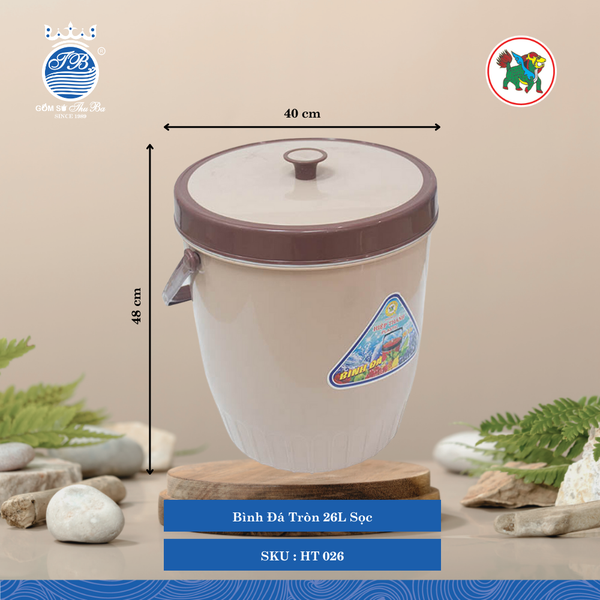 Bình Đá Tròn Sọc (Nhiều Size, Giao Màu Ngẫu Nhiên) Hiệp Thành Nhựa