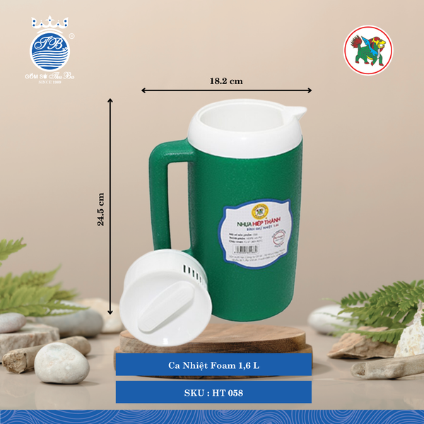 Ca Nhiệt Foam Nắp Bằng (Nhiều Size, Giao Màu Ngẫu Nhiên) Hiệp Thành Nhựa