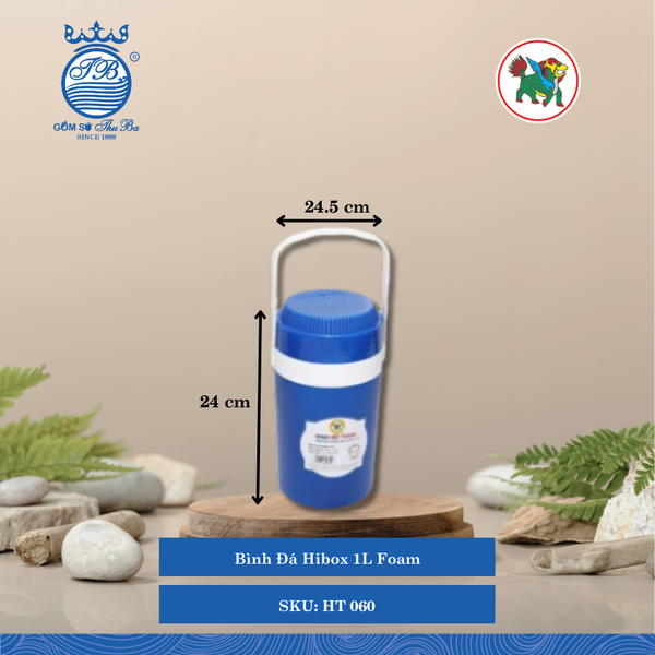 Bình Đá Hibox 1L Foam 1,000ml Dài: 12.5cm Rộng: 12.3cm Cao: 22cm Hiệp Thành Nhựa HT 060 (Giao Màu Ngầu Nhiên)
