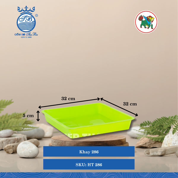 Khay 286 Dài: 32cm Rộng: 32cm Cao: 5cm Hiệp Thành Nhựa HT 286 (Giao Màu Ngẫu Nhiên)