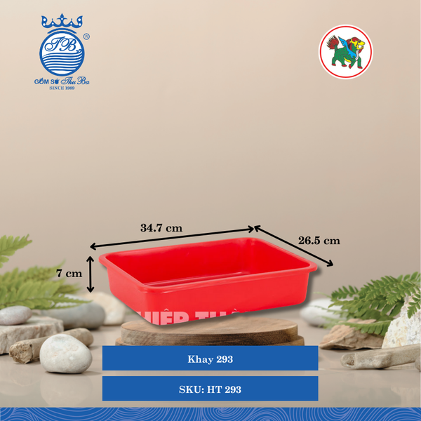 Khay 293 Dài: 34.7cm Rộng: 26.5cm Cao: 7cm Hiệp Thành Nhựa HT 293 (Giao Màu Ngẫu Nhiên)