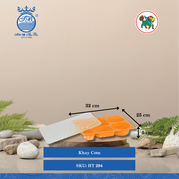 Khay Cơm Dài: 32cm Rộng: 25cm Cao: 5cm Hiệp Thành Nhựa HT 294 (Giao Màu Ngẫu Nhiên)