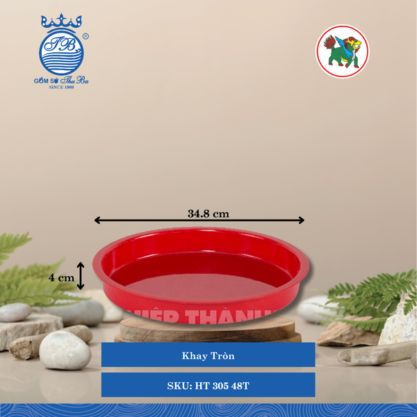 Khay Tròn Ø: 34.8cm Cao: 4cm Hiệp Thành Nhựa HT 305 48T (Giao Màu Ngẫu Nhiên)