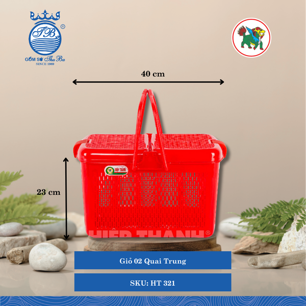 Giỏ 2 Quai (Nhiều Size, Giao Màu Ngẫu Nhiên) Hiệp Thành Nhựa