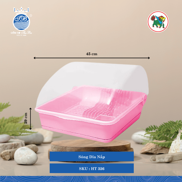 Sóng Dĩa Nắp Dài: 45cm Rộng: 41cm Cao: 29cm Hiệp Thành Nhựa HT 326 (Giao Màu Ngẫu Nhiên)