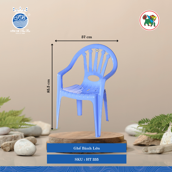 Ghế Bành Lớn Dài: 57cm Rộng: 56.5cm Cao: 85.5cm Hiệp Thành Nhựa HT 335 (Giao Màu Ngẫu Nhiên)