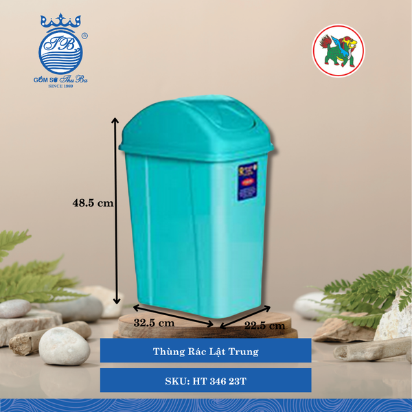 Thùng Rác Lật (Nhiều Size, Giao Màu Ngẫu Nhiên) Hiệp Thành Nhựa