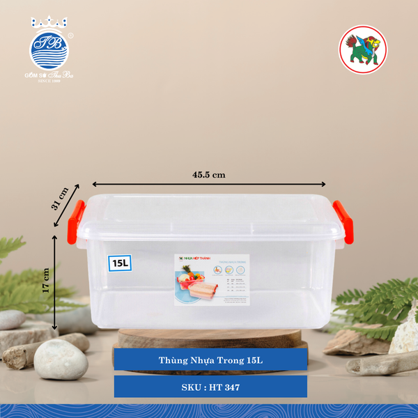 Thùng Nhựa Trong (Nhiều Size, Giao Màu Ngẫu Nhiên) Hiệp Thành Nhựa