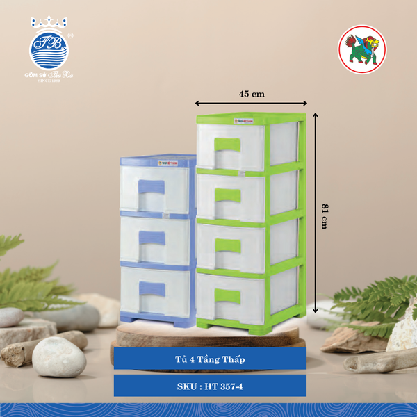 Tủ Thấp Nhiều Tầng (Nhiều Size, Giao Màu Ngẫu Nhiên) Hiệp Thành Nhựa