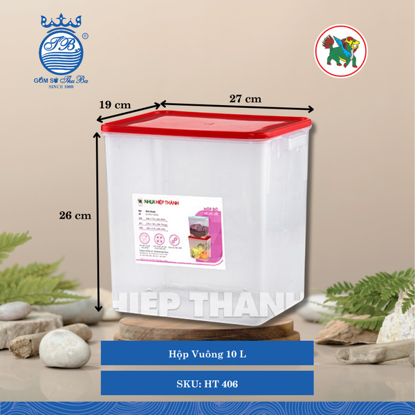 Hộp Vuông Cao (Nhiều Size, Giao Màu Ngẫu Nhiên) Hiệp Thành Nhựa