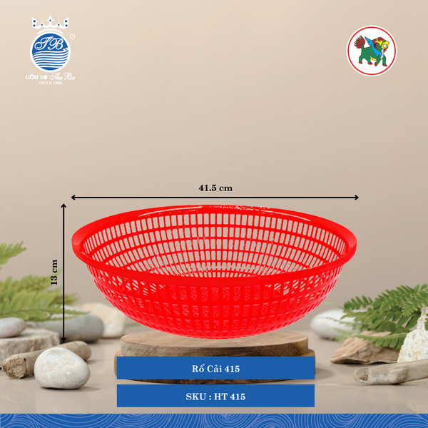 Rổ Cải 415 Ø: 41.5cm Cao: 13cm Hiệp Thành Nhựa HT 415 (Giao Màu Ngẫu Nhiên)