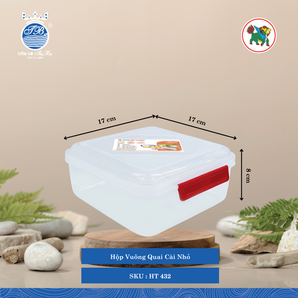 Hộp Vuông Quai Cài (Nhiều Size, Giao Màu Ngẫu Nhiên) Hiệp Thành Nhựa