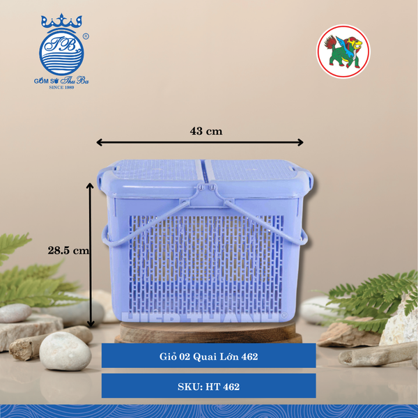 Giỏ 2 Quai (Nhiều Size, Giao Màu Ngẫu Nhiên) Hiệp Thành Nhựa