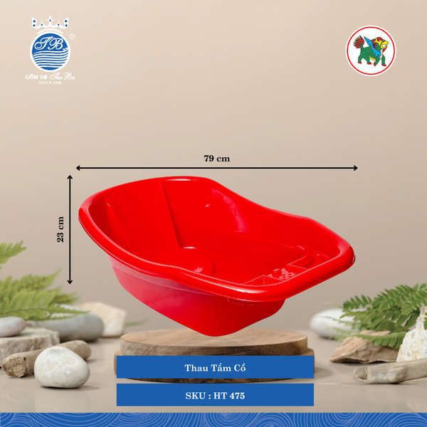 Thau Tắm Cồ Dài: 79cm Rộng: 47.5cm Cao: 23cm Hiệp Thành Nhựa HT 475 (Giao Màu Ngẫu Nhiên)