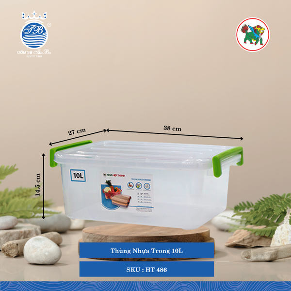 Thùng Nhựa Trong (Nhiều Size, Giao Màu Ngẫu Nhiên) Hiệp Thành Nhựa