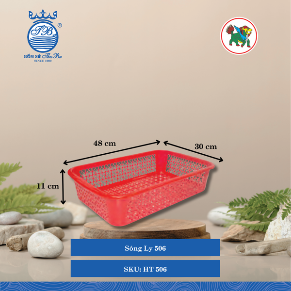 Sóng Ly 506 Dài: 48cm Rộng: 30cm Cao: 11cm Hiệp Thành Nhựa HT 506 (Giao Màu Ngẫu Nhiên)