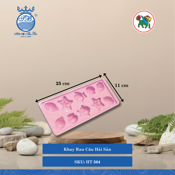 Khay Rau Câu Hải Sản Dài: 25cm Rộng: 11cm Cao: 2.7cm Hiệp Thành Nhựa HT 564 (Giao Màu Ngẫu Nhiên)