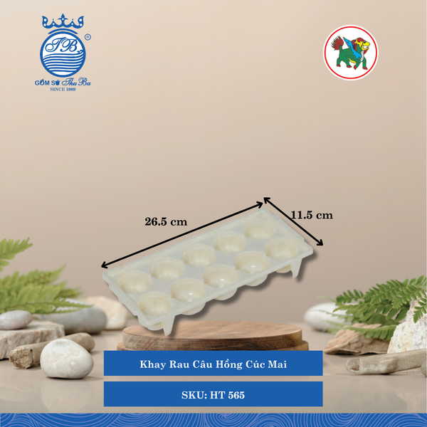 Khay Rau Câu Hồng Cúc Mai Dài: 26.5cm Rộng: 11.5cm Cao: 3.5cm Hiệp Thành Nhựa HT 565 (Giao Màu Ngẫu Nhiên)