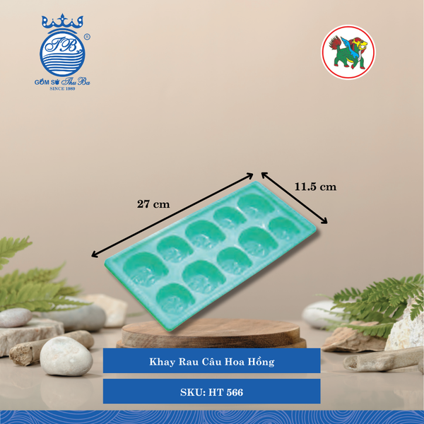 Khay Rau Câu Hoa Hồng Dài: 27cm Rộng: 11.5cm Cao: 3cm Hiệp Thành Nhựa HT 566 (Giao Màu Ngẫu Nhiên)