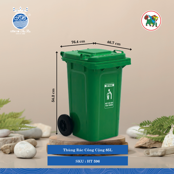 Thùng Rác Công Cộng Nắp Kín (Nhiều Size, Giao Màu Ngẫu Nhiên) Hiệp Thành Nhựa