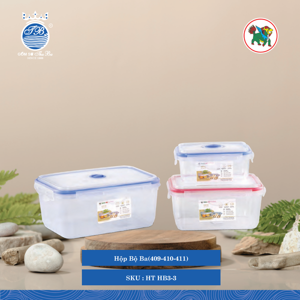 Hộp Bộ Ba (409-410-411) Hiệp Thành Nhựa HT HB3-3 (Giao Màu Ngẫu Nhiên)