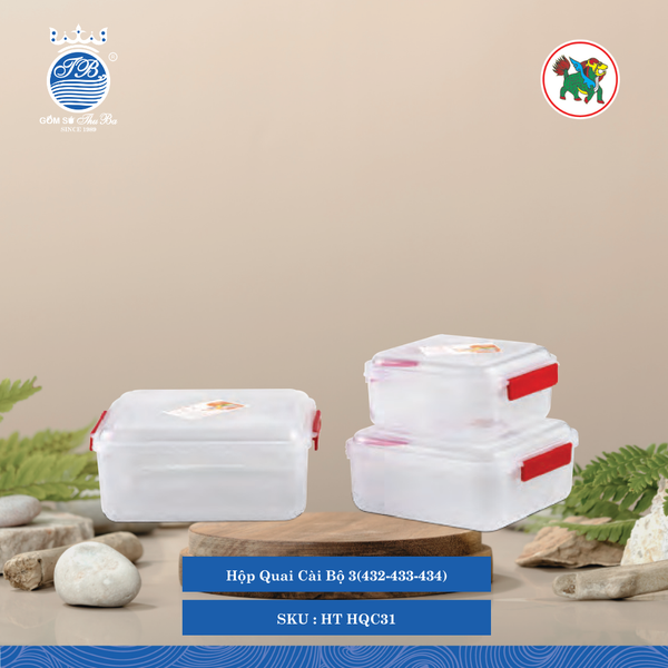 Hộp Quai Cài Bộ 3(432-433-434) Hiệp Thành Nhựa HT HQC31
