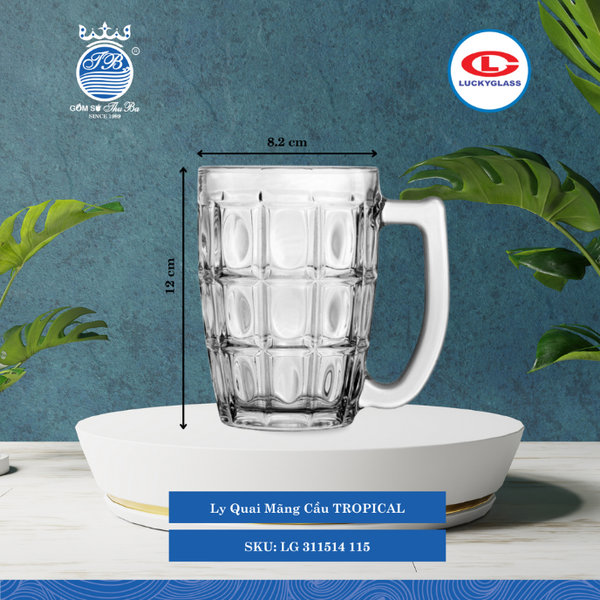 Ly Quai Mãng Cầu TROPICAL Ø: 8.2cm 400ml Cao: 12cm 72 Cái/Thùng 6 Cái/Hộp 28Gr. Lucky Glass Thủy Tinh TL Glass Cup LG 311514 115