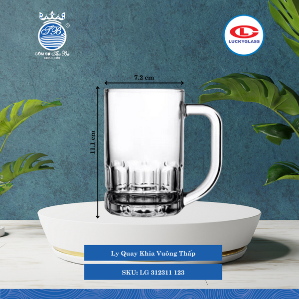 Ly Có Quai Mug Cubic Lucky Glass Thủy Tinh (Nhiều Size)
