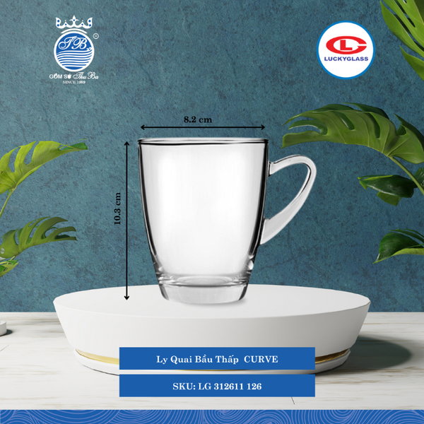 Ly Có Quai Mug Curve Lucky Glass Thủy Tinh (Nhiều Size)