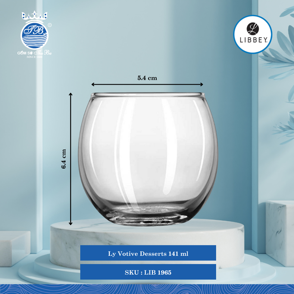 Ly Desserts Ø: 6.7cm ØĐáy: 3.5cm ØMiệng: 5.4cm 141ml Cao: 6.4cm 36 Cái/Thùng Libbey Thuỷ tinh US Glassware LIB 1965